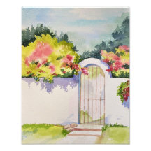 Impressão de Portas de Jardim Arranhadas por Aquar