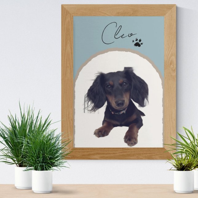 Foto Impressão de Retrato de Pet de Arco Moderno Person (Celebrate your pet with this custom pet portrait! )