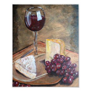 Foto Impressão do vinho e do queijo