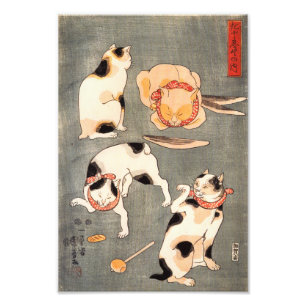 Foto Impressão dos gatos de Kuniyoshi quatro