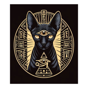 Foto Impressão Sphynx Cat Mau Olho Dourado Egito