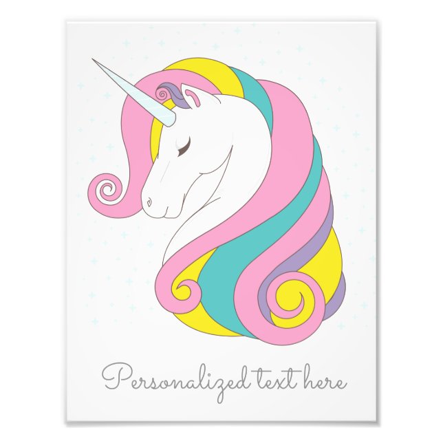 Foto Impressão Unicorn personalizável (Frente)