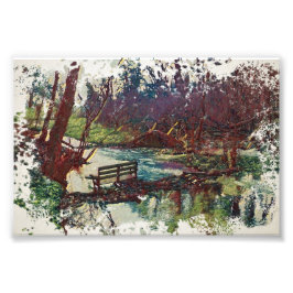Foto Impressionist Lakeside Bench at Willow Hall Dam