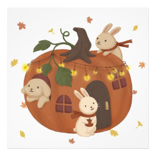 Foto Incrível outono: Bunny & Pumpkin