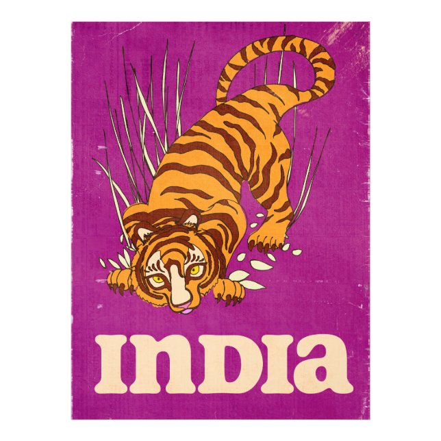 Foto India Tiger Vintage travel poster (Frente)