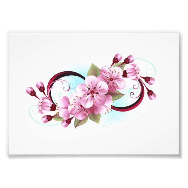 Foto Infinidade com Flores de Flor Sakura (Frente)