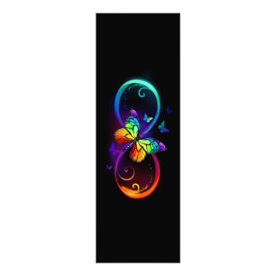 Foto Infinidade vibrante com borboleta arco-íris a pret