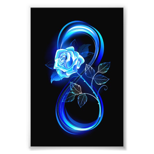 Foto Infinito brilhante com rosa azul (Frente)