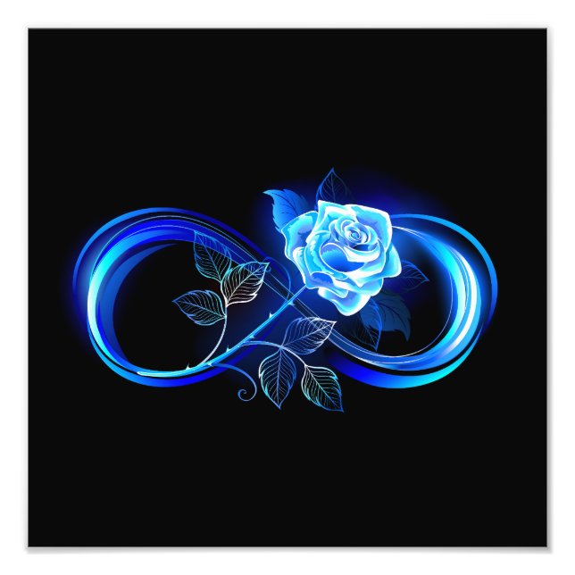 Foto Infinito brilhante com rosa azul (Frente)