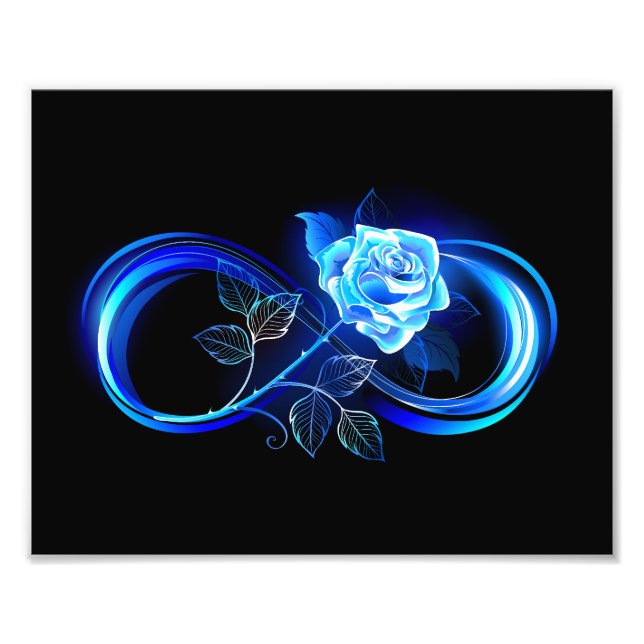 Foto Infinito brilhante com rosa azul (Frente)