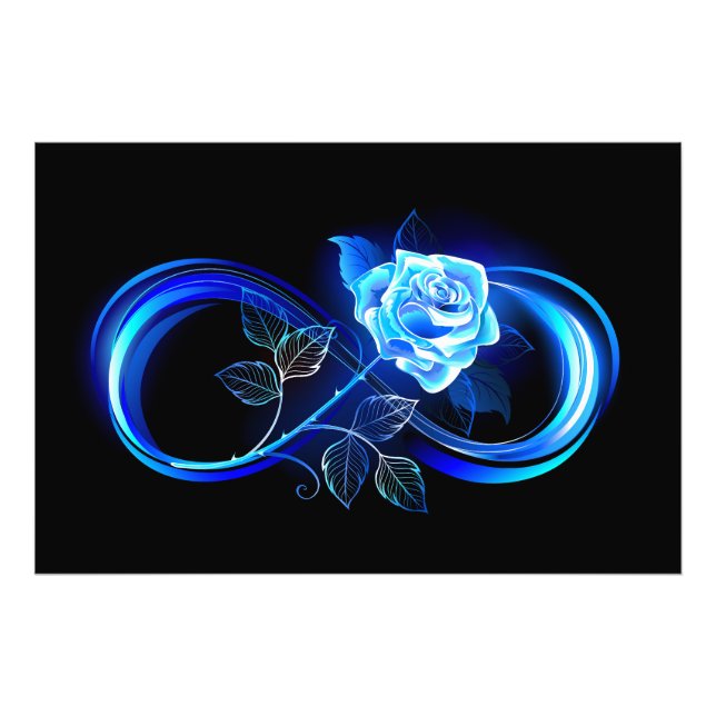 Foto Infinito brilhante com rosa azul (Frente)