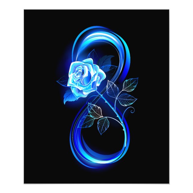 Foto Infinito brilhante com rosa azul (Frente)