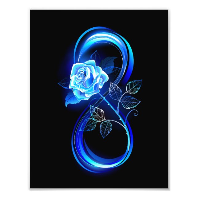Foto Infinito brilhante com rosa azul (Frente)