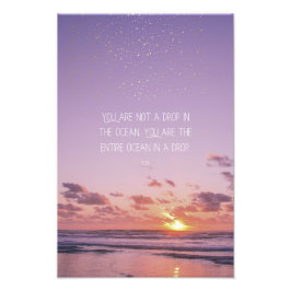 Foto Inspirational Motivational Rumi Quote Sunset Sea