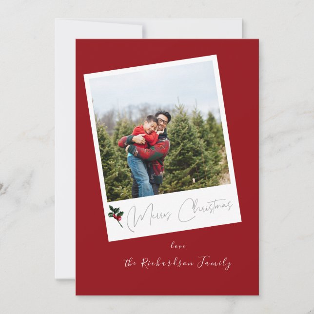 Foto Instantânea Vermelha Feliz Natal (Frente)