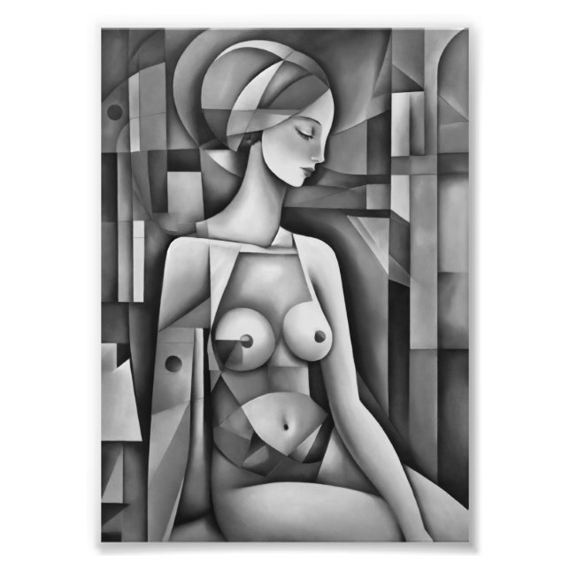 Foto "Interpretação Cubista: Corpo Feminino na Abstrato (Frente)