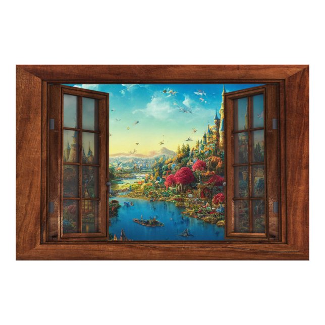 Foto Janela Falsa Fantasia Decoração Quarto Infantil Im (Frente)