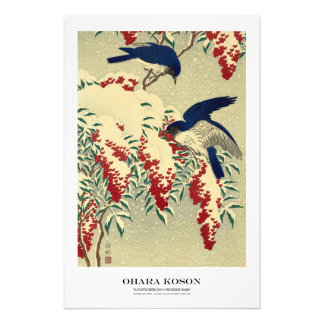 Foto Japanese Art Print - Ohara Koson - Flycatchers