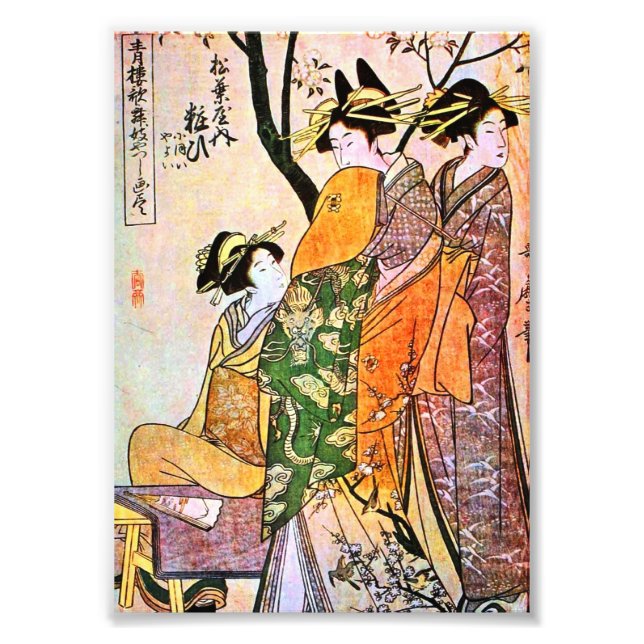 Foto Japonês Engrenando Três Geisha 1911 (Frente)