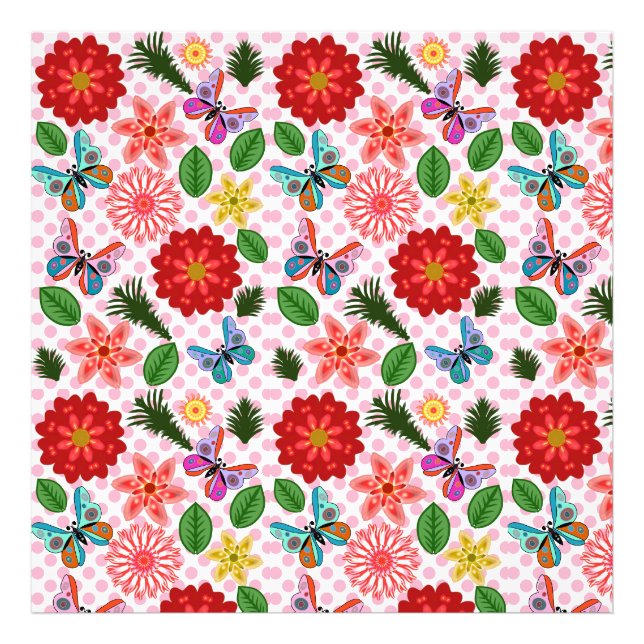 Foto Jardim de Primavera Moderno Borboleta Floral (Frente)