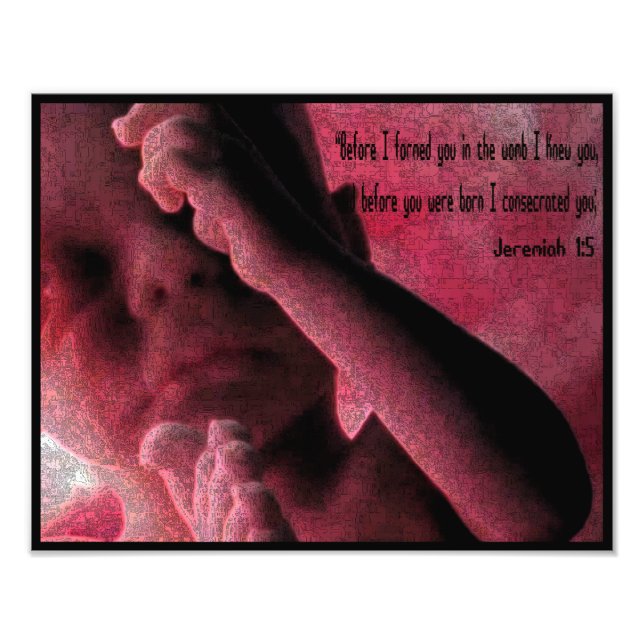 Foto Jeremiah 1:5 Antes de te formar no útero, eu sabia (Frente)