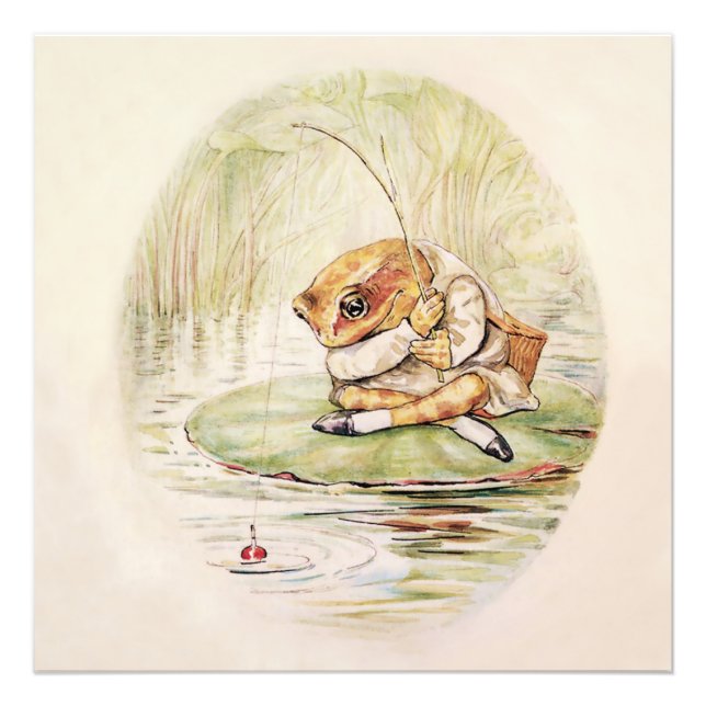 Foto "Jeremy Fisher em um Lilypad" por Beatrix Potter (Frente)