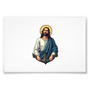 Foto Jesus Âncora Esperança Camiseta Gravura Vintage 2