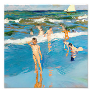 Foto Joaquín Sorolla los niños en el mar playa