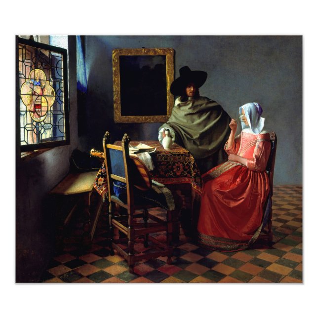 Foto Johannes Vermeer - O Vidro do Vinho (Frente)