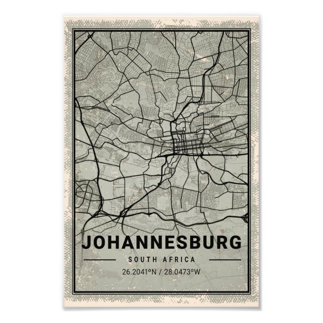 Foto johannesburg south africa map print poster canvas (Frente)