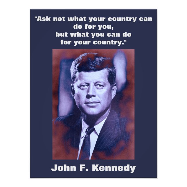 Foto John F. Kennedy Cita Inspiração Motivacional (Frente)