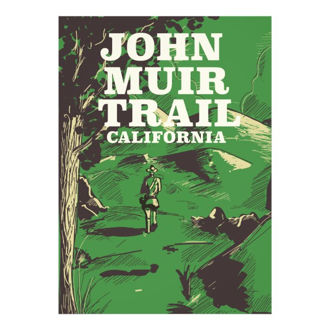 Foto John Muir Trail poster de viagens da Califórnia. (Frente)