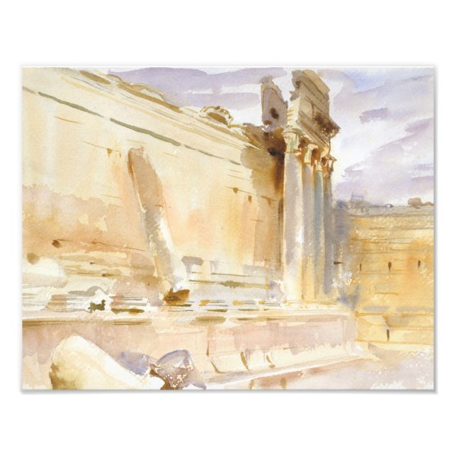 Foto John Singer Sargent - Templo de Baco, Baalbek (Frente)