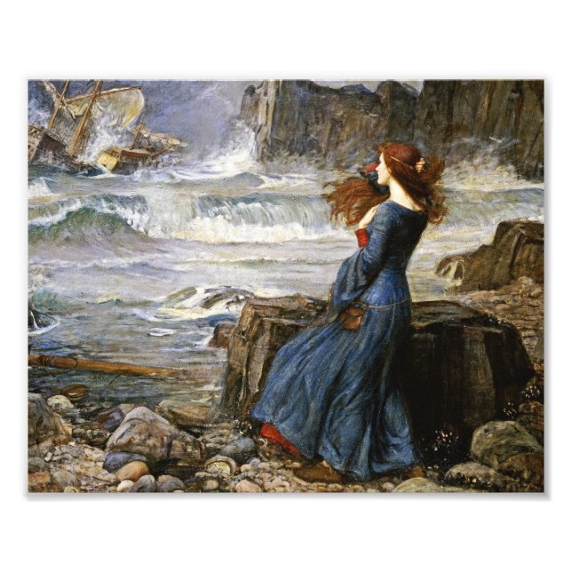Foto John William Waterhouse - Miranda - O Tempest (Frente)