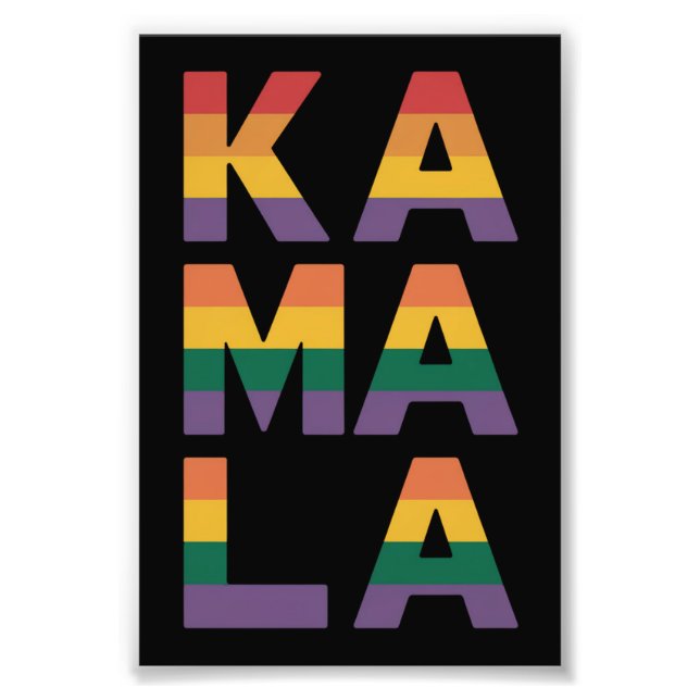 Foto Kamala Harris 2024 Rainbow Flag Orgulho gay LGBT (Frente)
