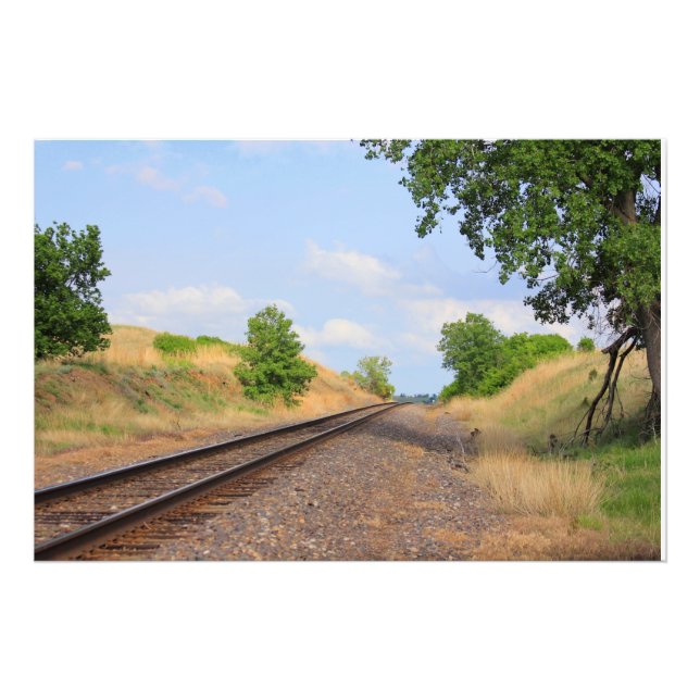 Foto Kansas Country Railroad Tracks PHOTO ALARGAMENTO (Frente)