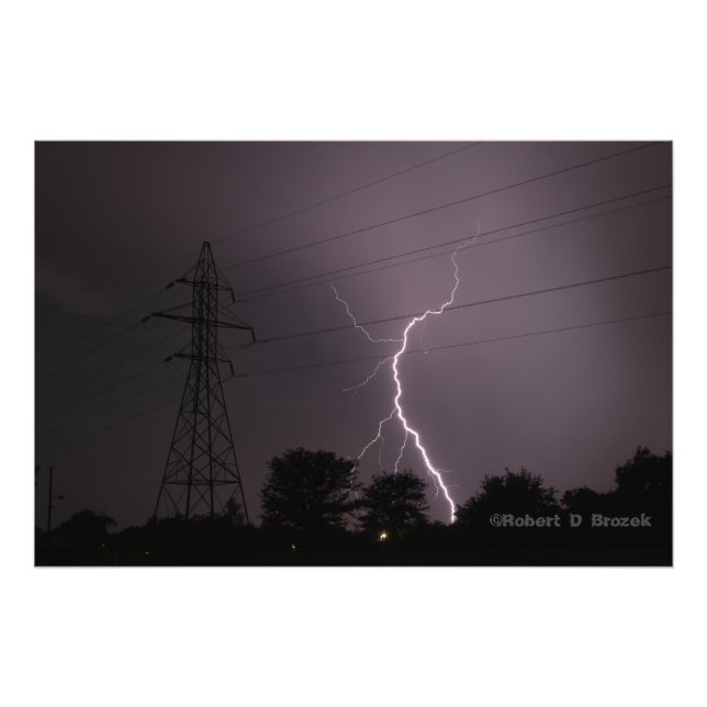 Foto Kansas Lightning Storm Photo Poster. (Frente)