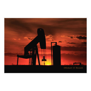 Foto Kansas Oil Bem Bombeia Silhouette Foto/Poster