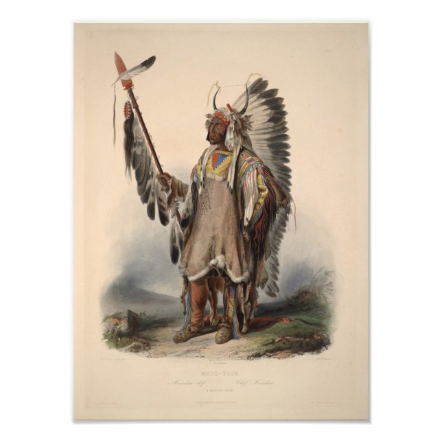 Foto Karl Bodmer - Um chefe Mandan (Frente)