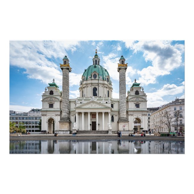 Foto Karlskirche em Viena, Áustria (Frente)