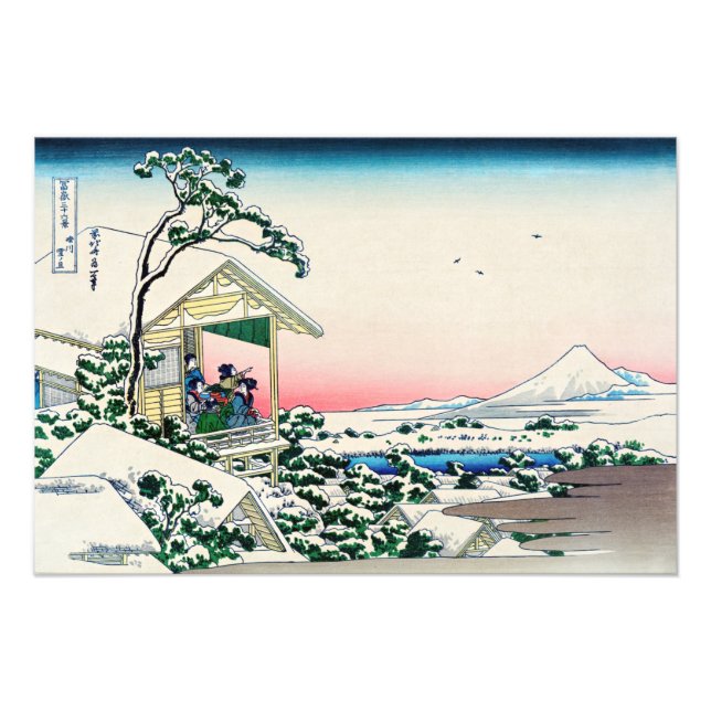 Foto Katsushika Hokusai - Casa de chá em Koishikawa (Frente)