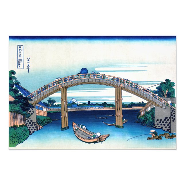 Foto Katsushika Hokusai - Sob Ponte Mannen, Fukagawa (Frente)