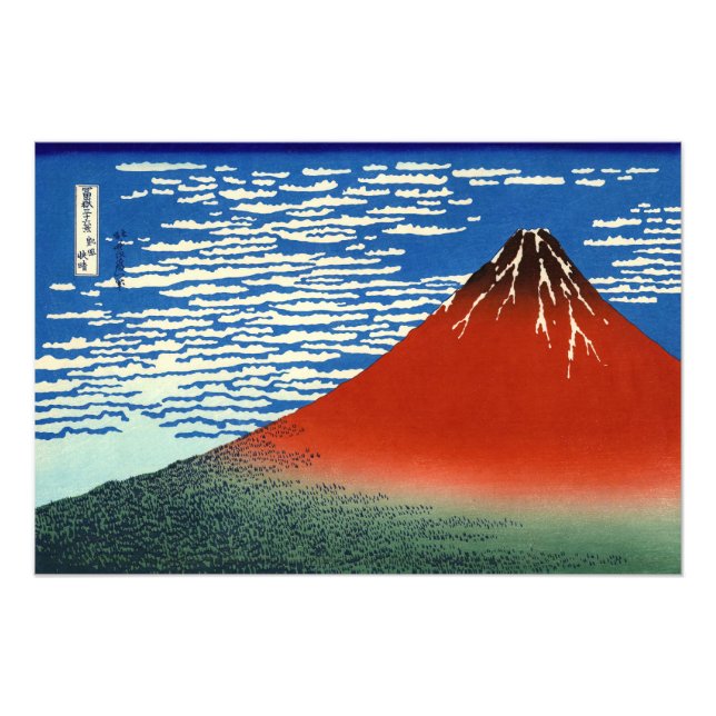 Foto Katsushika Hokusai - Vento fino, Bom dia (Frente)