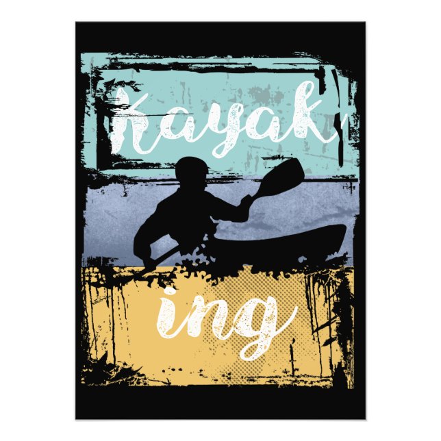Foto Kayaking Tee - Vintage Retro Kayak (Frente)