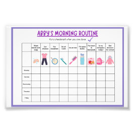 Foto Kids Morning Routine Checklist with Cute Icons