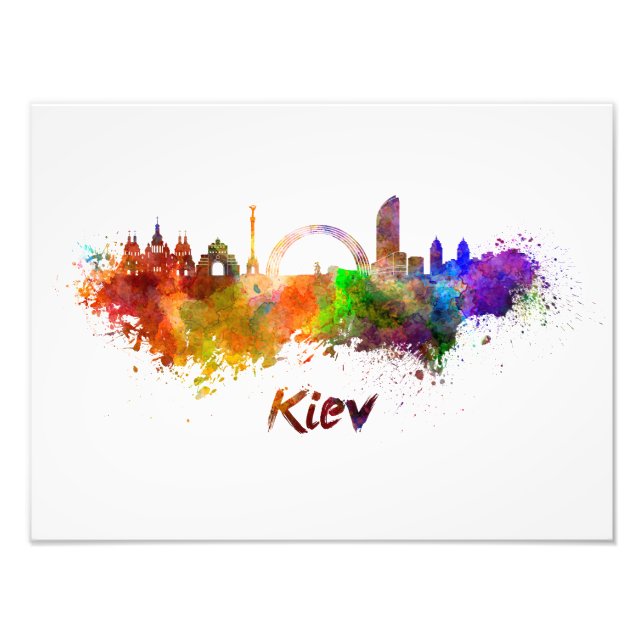 Foto Kiev skyline in watercolor (Frente)