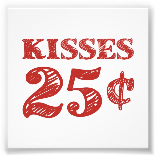 Foto Kisses de dia de os namorados 25 Centavos (Frente)
