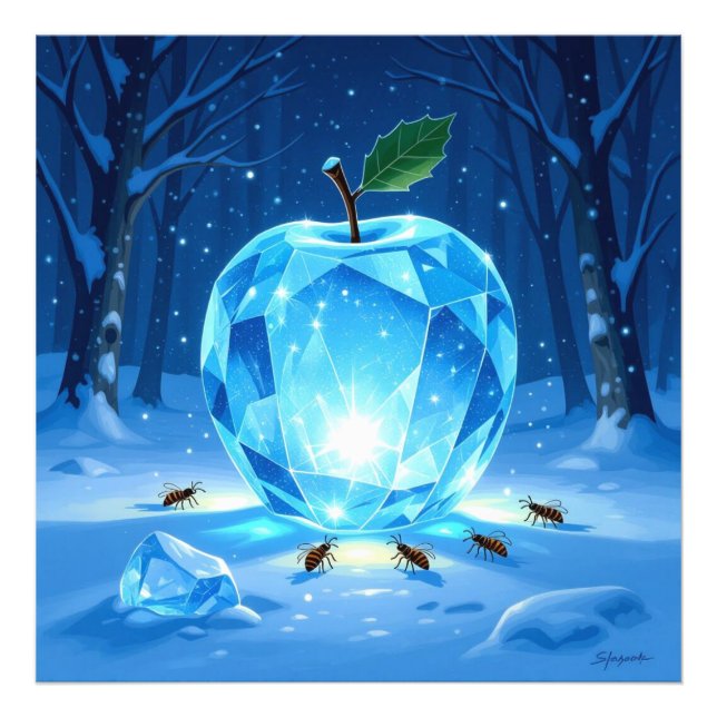 Foto „Kristallapfel im Glühwürmchenwinter“ (Frente)