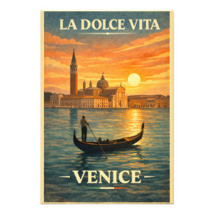 Foto La Dolce Vita - Cartaz de Viagem Antigo de Veneza