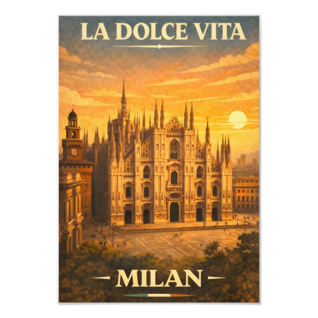 Foto La Dolce Vita - Milan Vintage Travel Poster (Frente)